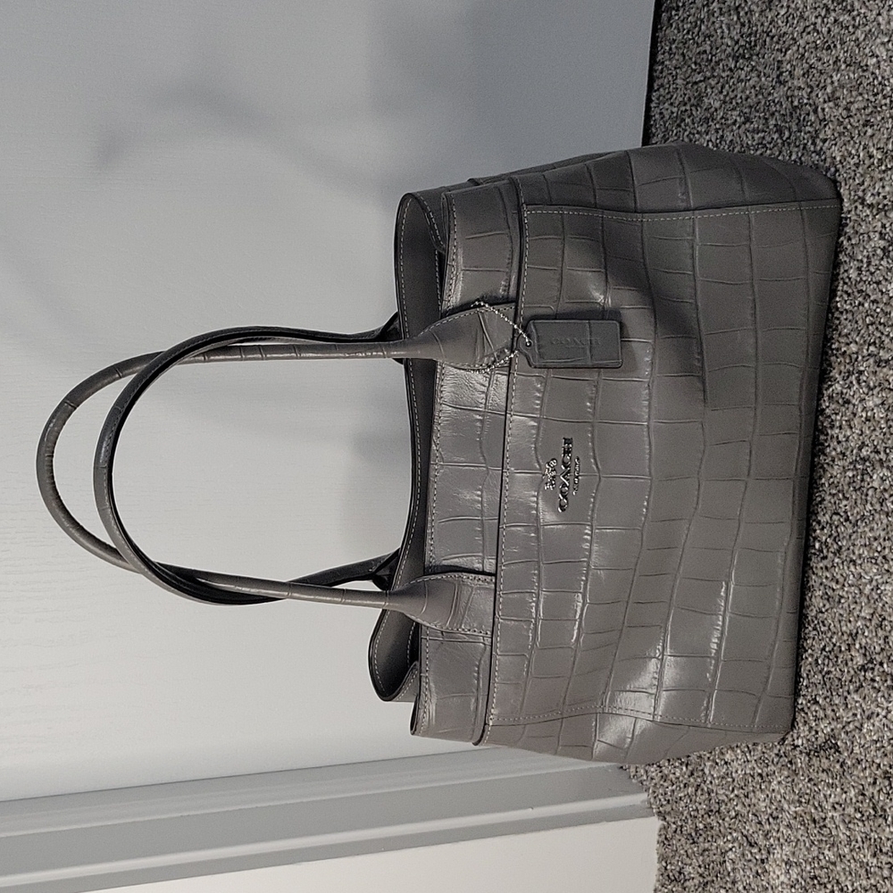 Gray Crocodile Coach Purse